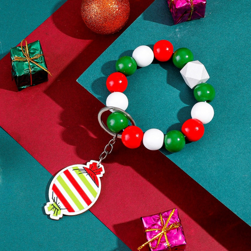 Wholesale Christmas Ball Games Wooden Key Chains